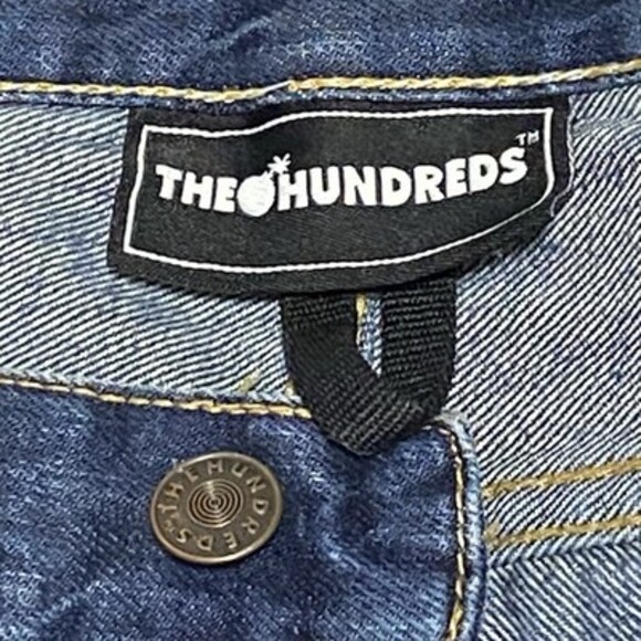 The Hundreds Jeans Mens Size 32X32 Blue Slim Fit Straight Selvedge Red Line y2k - Picture 8 of 9